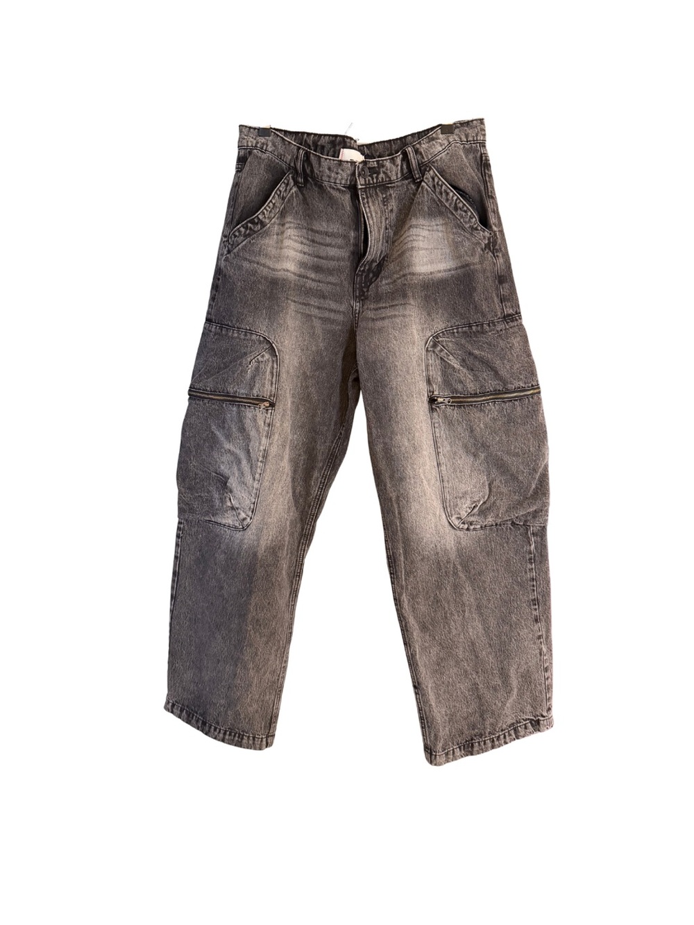 Urban Outfitters BCG Washed Gray Cargo Pants with Zip Pockets